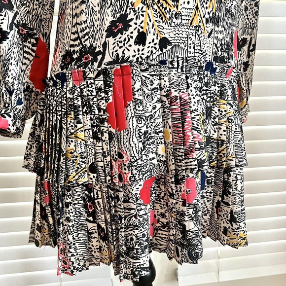 Plenty by Tracy Reese Petite XX-Small Floral Botanical Pleated Print Shift Dress - Picture 6 of 15